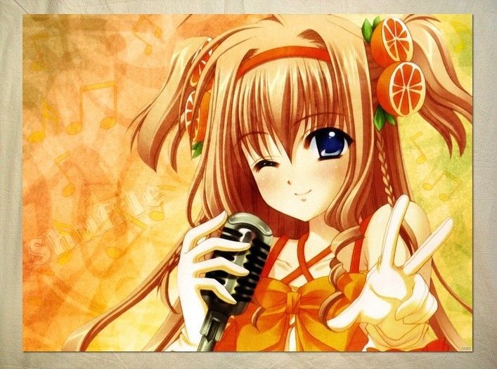 AN23 Shuffle anime girl singer microphone POSTER  