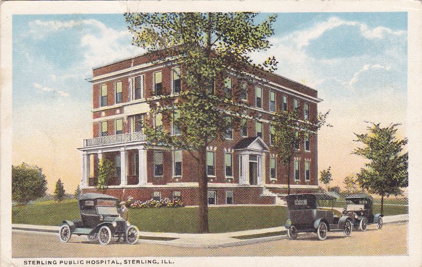 Sterling IL Sterling Public HOspital old 1900s Postcard  