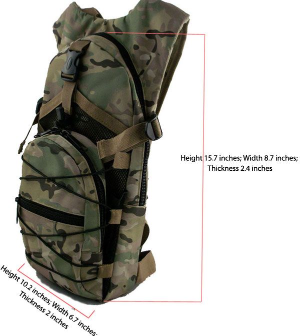 OUTDOOR MILITARY ARMY BACKPACK HYDRATION PACKAGE BAGS  