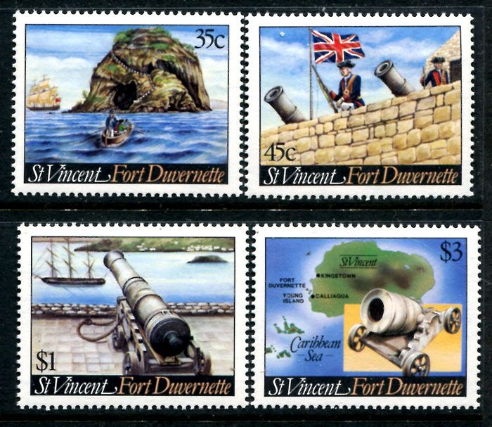 St Vincent 715 718, MNH, Boat Flag Military Uniforms.Map. x5638  