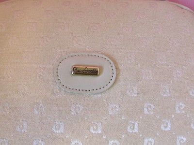 VINTAGE PIERRE CARDIN PARIS CREAM MONOGRAM CANVAS LEATHER SMALL CROSS 