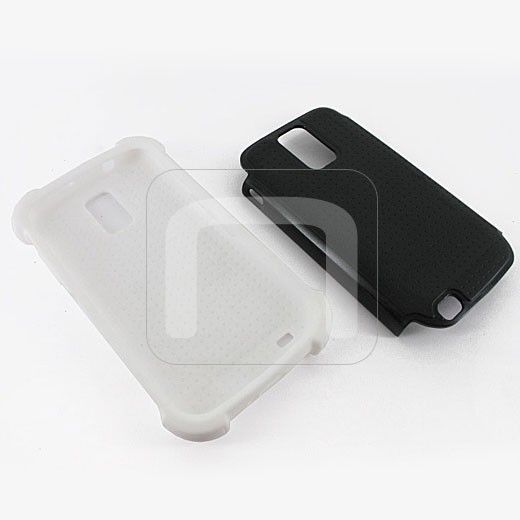   GALAXY S 2/II T989 TRIPLE LAYER BLACK / WHITE HARD SOFT CASE COVER