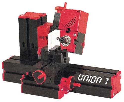 Longitudinal and cross slides with mm scaled handwheels allows for 