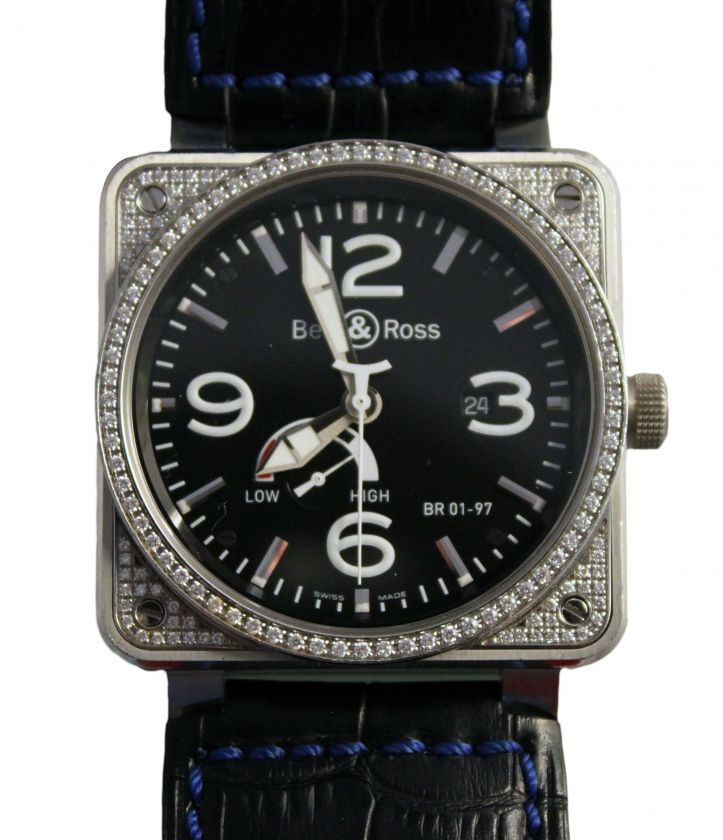 BELL & ROSS BR01 97 POWER RESERVE DIAMOND BEZEL  