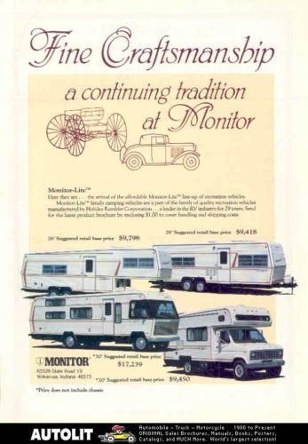 1982 Monitor Lite Motorhome RV Travel Trailer Ad  