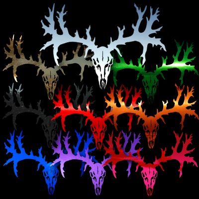 Deer Skull 8 Buck Hunting Auto Car Truck Window Sticker Decals  