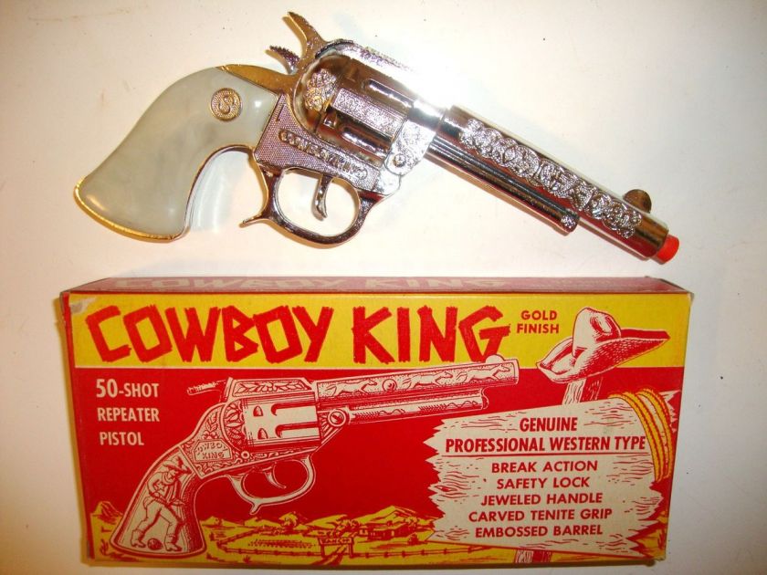 Vintage Stevens Cowboy King Cap Gun W/ Original Box * Unfired 