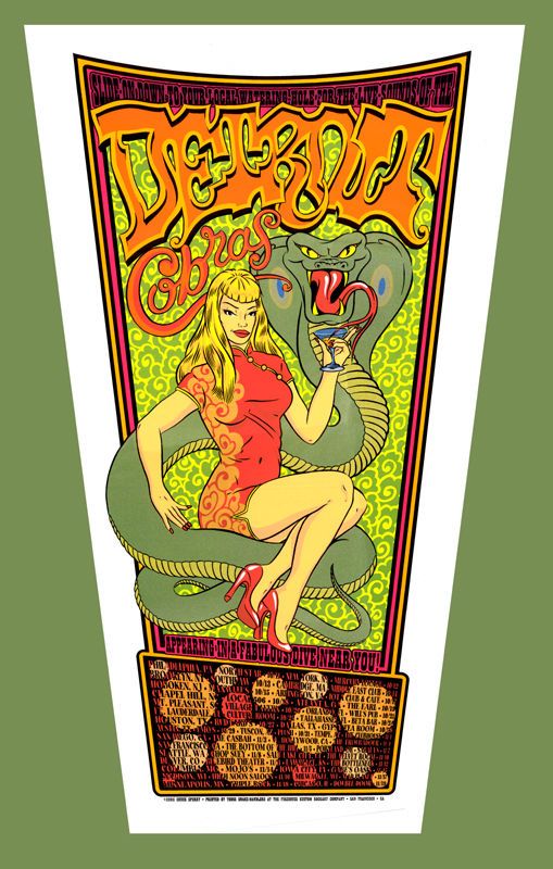 Detroit Cobras 2005 Tour Firehouse Silkscreen Poster  