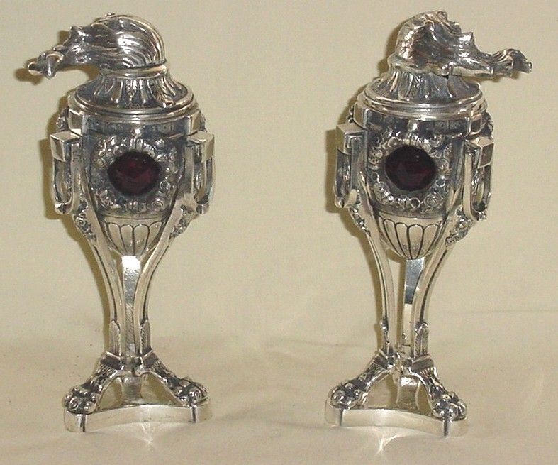   PLATED BRONZE VOTIVE CANDLE HOLDER RUBY GLASS GEMSTONES TORCH  
