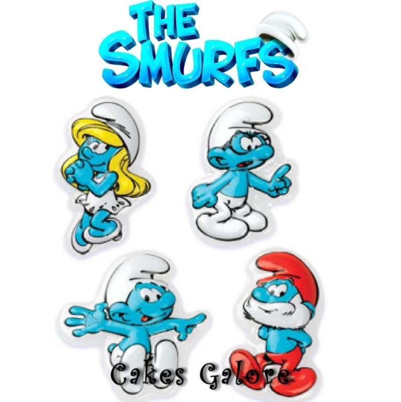   Papa Smurfette Cake Cupcake POP TOP Decoration Toppers Layons 4  