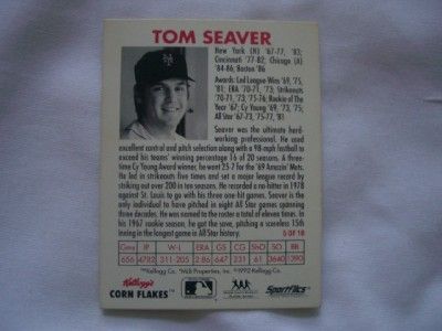 Tom Seaver Kelloggs Corn Flakes All Stars 1992 5  