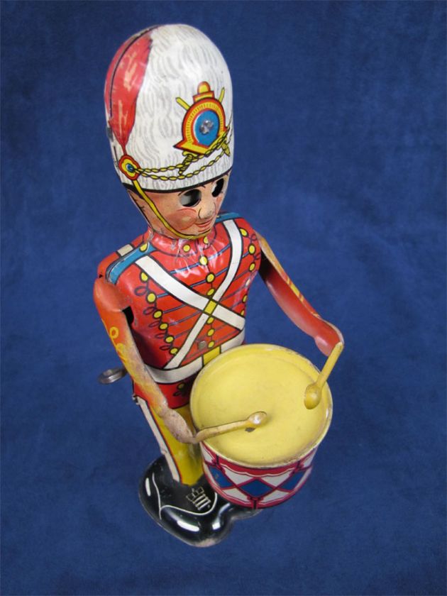 Vintage Marx Tin Windup Drummer Soldier Tin Litho  