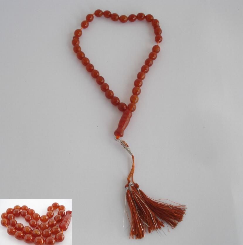 OLD ISLAMIC AMBEROID IMAM PRAYER BEADS ROSARY  