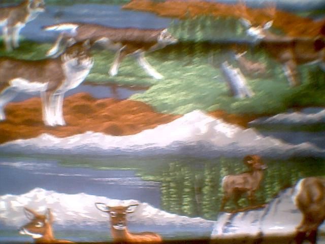 Curtain Valance Wolf Bear Deer wildlife nature rustic  