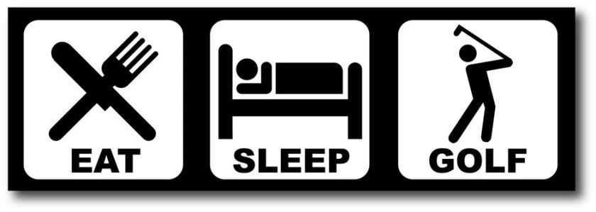 Eat Sleep Golf Funny Bumper Sticker Decal Duramax Turbo  