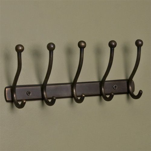 Morano Solid Brass Coat Rack   Antique Brass  