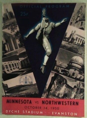 1950 Northwestern vs Minnesota Big 10 Football Program  