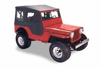 1953 1964 Jeep CJ 3B Bestop Tigertop w/ 1 Piece Doors  