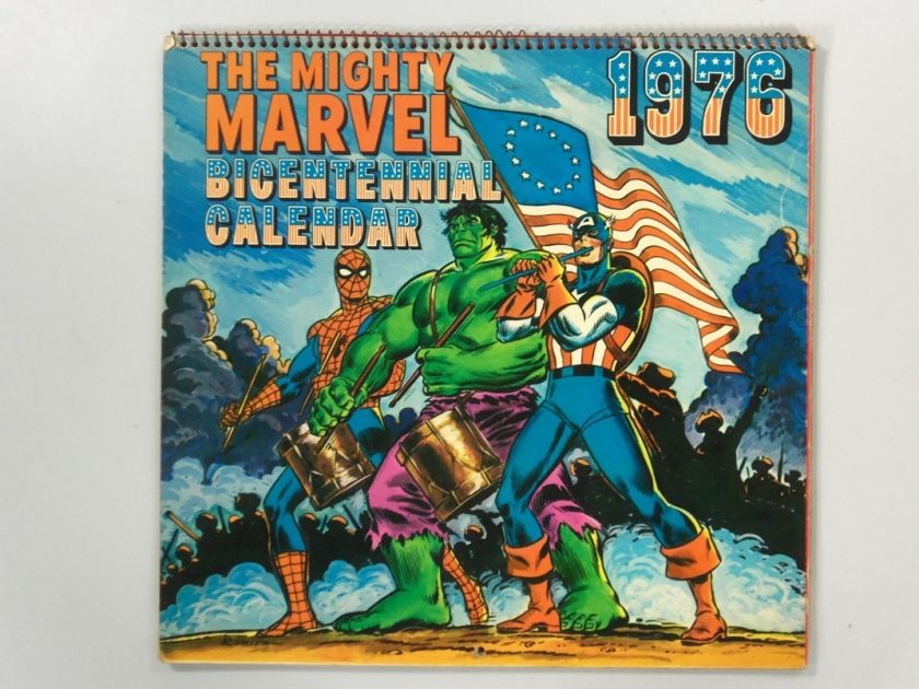   MARVEL COMICS CALENDAR 1976 ORIGINAL NICE CONDITION BICENTENNIAL MMMS