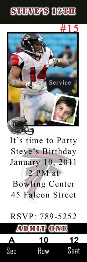 Birthday Invitations Atlanta Falcons & Chicago Bears  