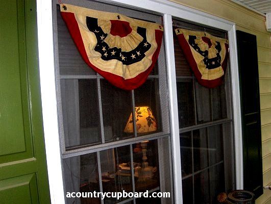 LG Tea Stained 100% Cotton US Flag Bunting / Swag  