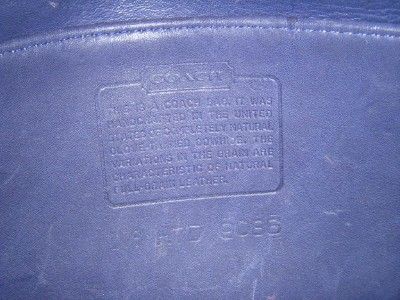COACH 9086 NAVY BLUE LEATHER LEGACY HIPPIE BUCKET TOTE PURSE 