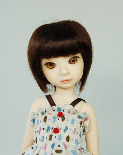 BOB 4 5 inch wig  BJD, Porcelain  Mohair  