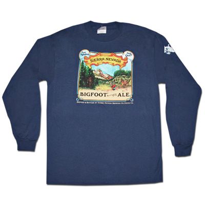 Sierra Nevada Bigfoot Ale Navy Blue Long Sleeve Graphic TShirt  