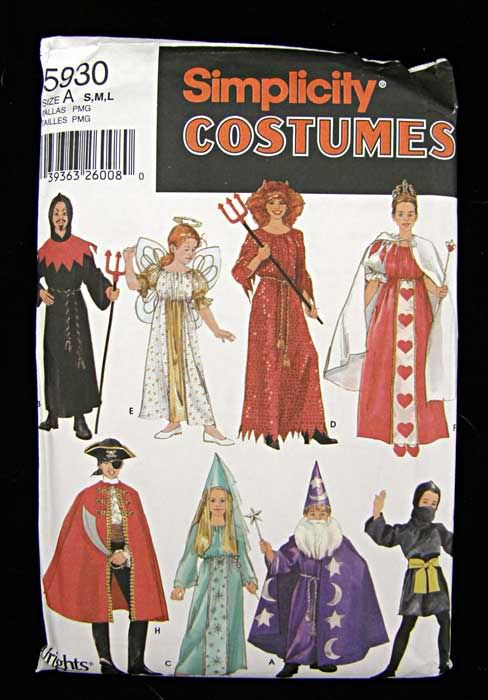 Pirate Merlin Angel Uncut Costume Pattern Halloween  