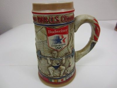 Nice Budweiser Lot 3 Olympic Beer Steins Collection Set 1984  