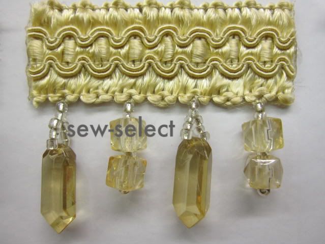 Glass beaded curtain trimming fabric crystal trim braid  