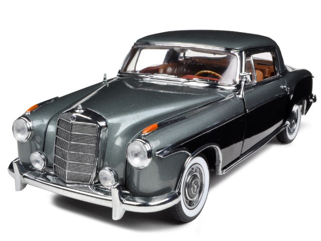   MERCEDES 220SE COUPE BLACK/SILVER 1/18 DIECAST CAR MODEL BY SUNSTAR