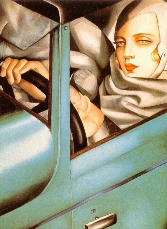 Self Portrait Tamara in the Green Bugatti 1925 Lempicka  