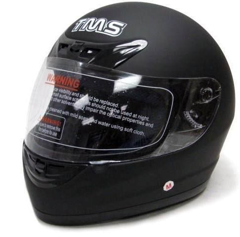 FLAT MATTE BLACK FULL FACE MOTORCYCLE HELMET STREET ~L  