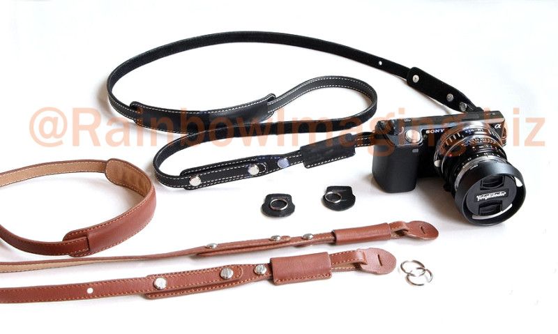 Black Leather Neck Strap for Samsung NX NX5 NX10 NX100  