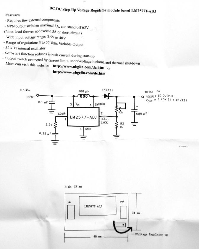 12V to 24V Step up Power Converter Module DC to DC  