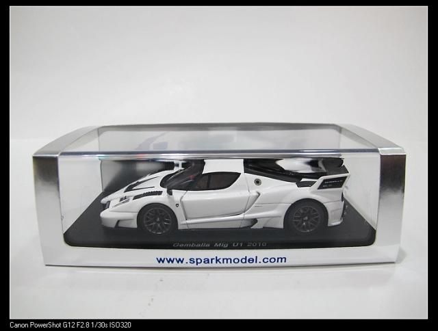 SPARK 143 Ferrari Gemballa Mig U1 2010 S2180 Die Cast Model New White 