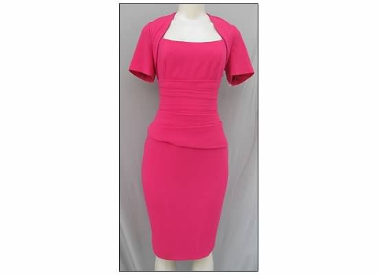 NEW Anne Klein Pink Classic Sheath Career Combo Dress w/ Stretch 