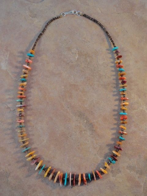 Santo Domingo Colorful Spiny Oyster &Turquoise Necklace  