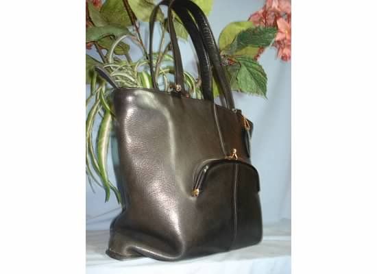 COACH BONNIE CASHIN 70S NYC BLACK XL KISSLOCK TOTE BAG  