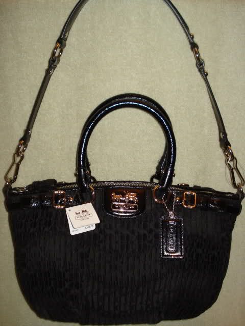 COACH Madison Gathered Signature Sophia , Style #18885, Silver/Black