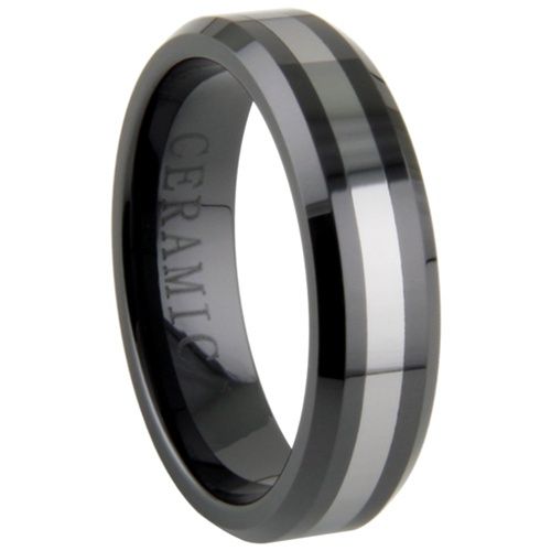 ring with tungsten carbide inlay product code cer 93 face width 6 5mm 