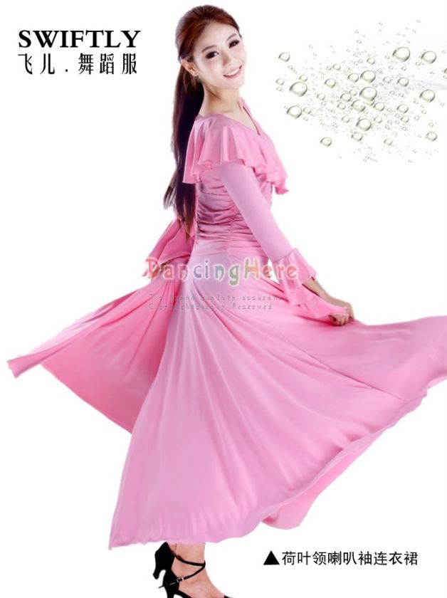 Flamenco salsa tango Ballroom Dance Dress #D017 pink  