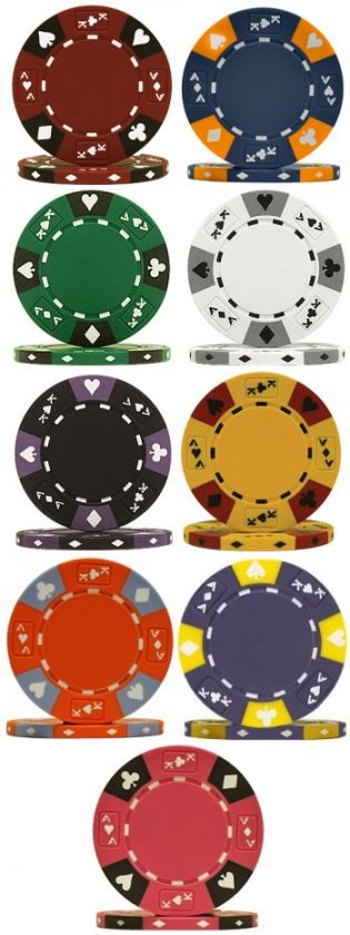 650 14 Gram A/K Tri Color Clay Poker Chips, Alum Case  