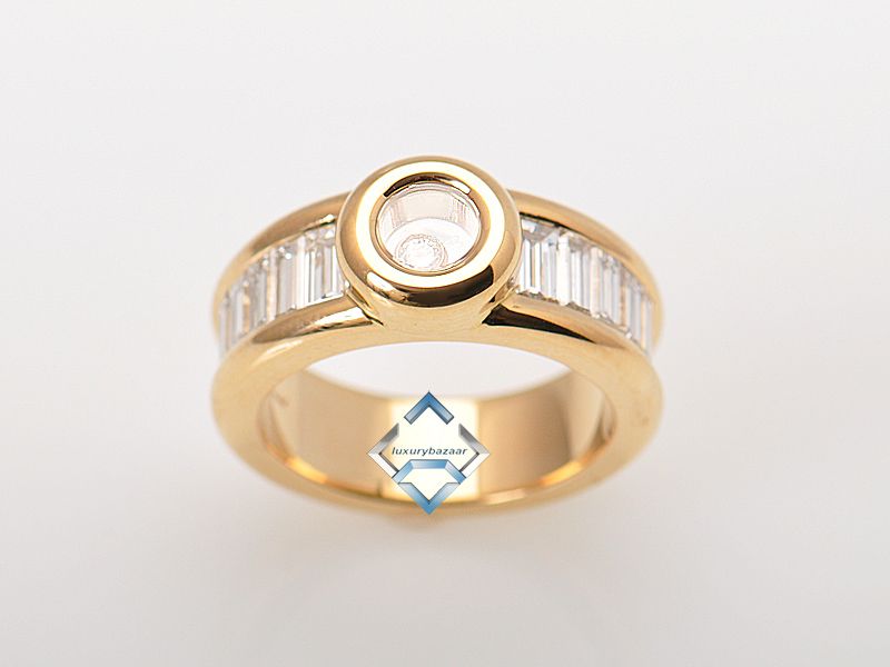 Chopard 18K Yellow Gold Happy Diamonds Baguette Ring  