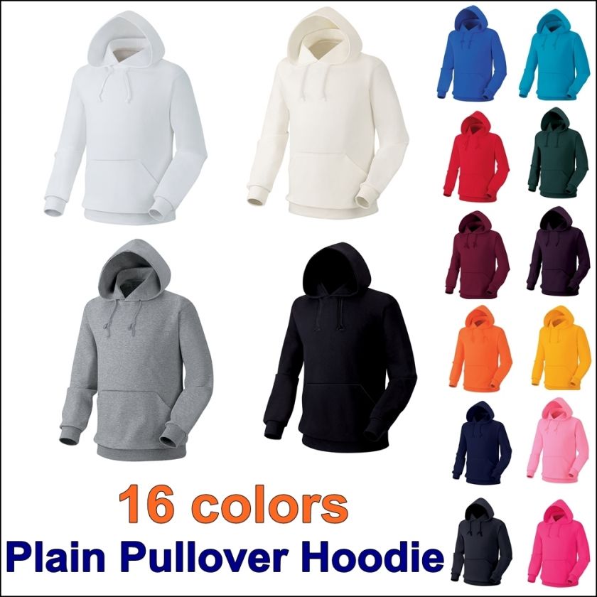 Plain Heavy Cotton Blend Hooded Sweatshirt Size S XXL Hoodie Hoody 