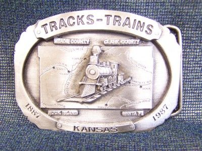 SISKIYOU LTD ED TRAIN BUCKLE KANSAS NUMBERED PEWTER 87  