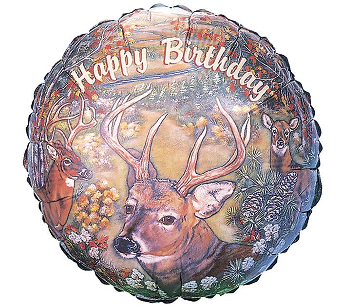 BIRTHDAY DEER WOODS CAMPING 18 balloons OUTDOORS HUNT  