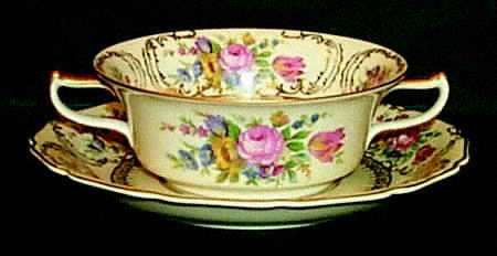 Rosenthal QUEENS BOUQUET Cream Soup & Saucer 1856986  