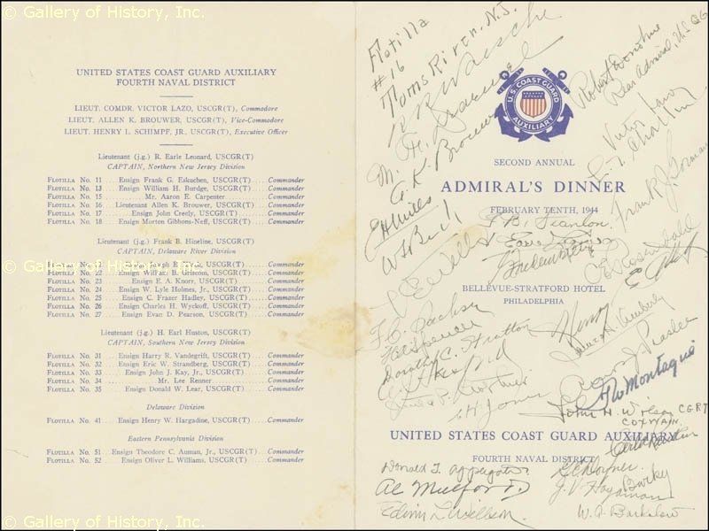 CHARLES E. ROSENDAHL   MENU/PROGRAM SIGNED  